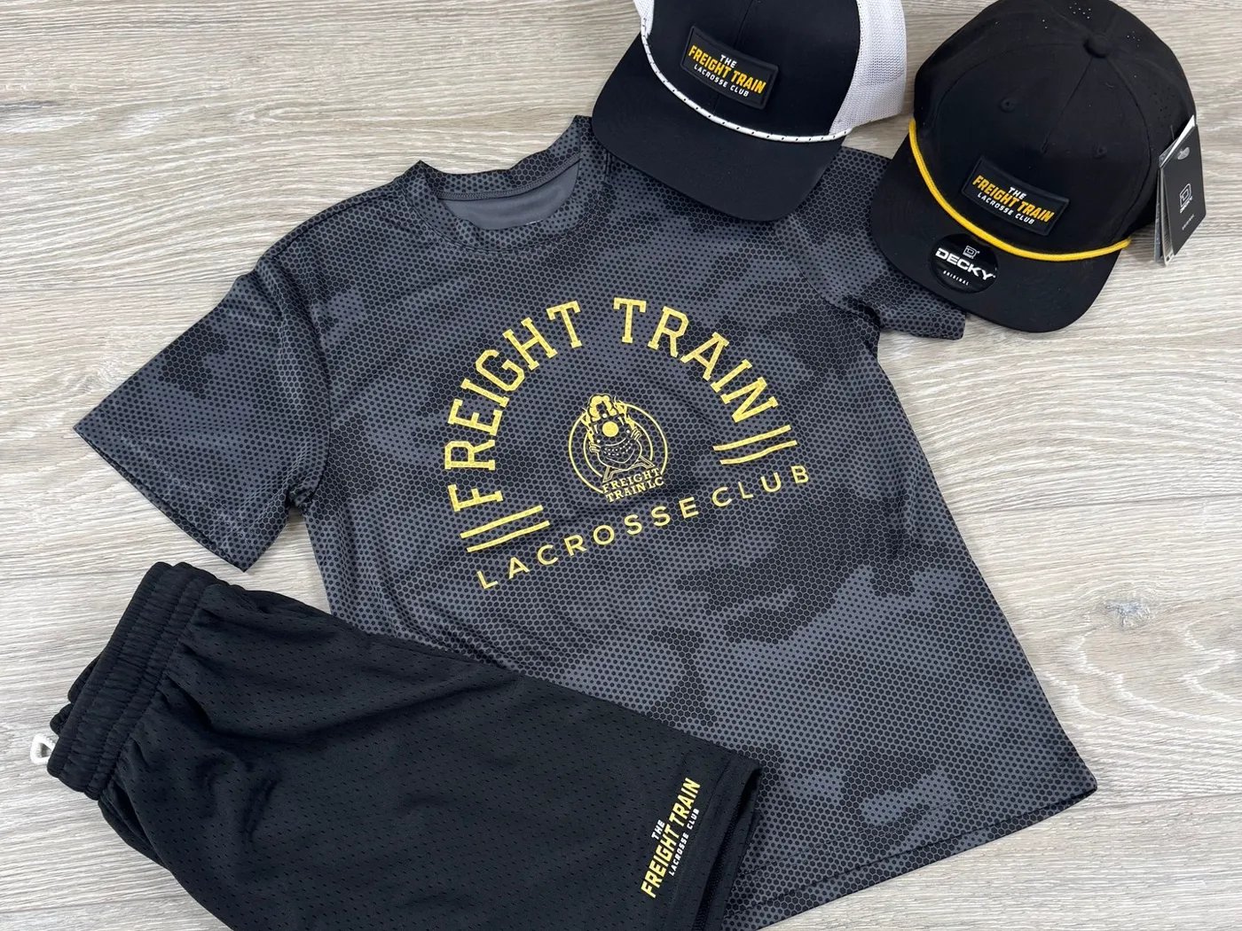 Freight Train Lacrosse Custom Hats, Tees and Shorts