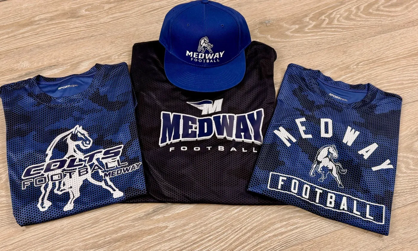 Custom Medway Youth Football team apparel made by FLO