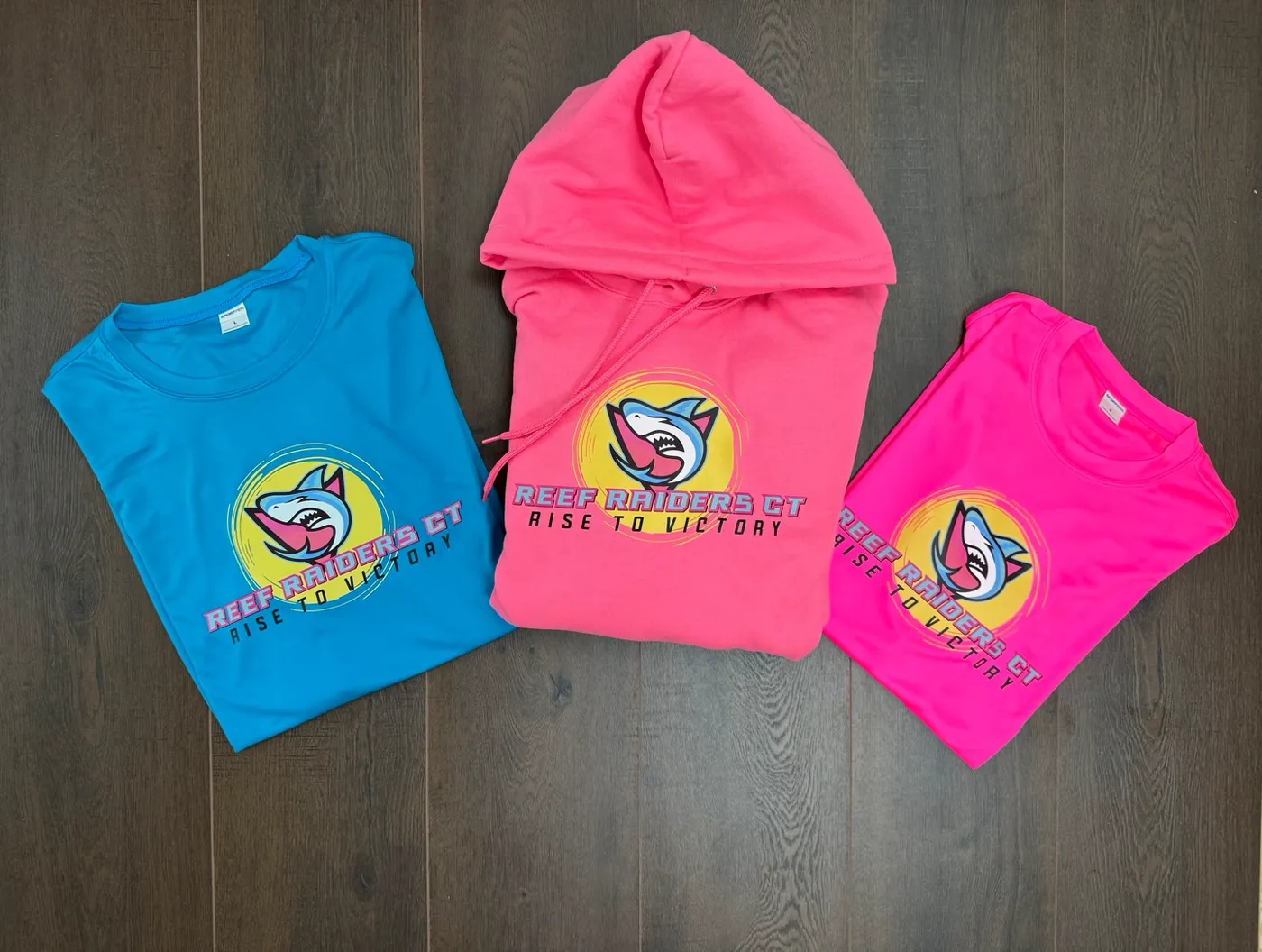 Custom t-shirts and hoodies made for Reef Raiders CT lacrosse club